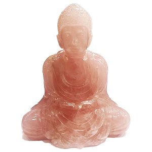 Budha de cuarzo rosa