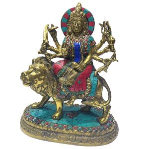 Figura de Bronce de Diosa Hindú Durga